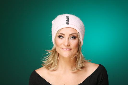 DC-W-403-C1-Rosa-Modische Mütze, die durch den Angorawollanteil