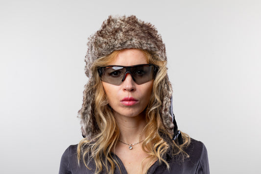 DC-W-473-Trendy Grau-Mütze mit Ohrenklappen