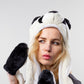 DC-A-102-Tiermotiv-Mütze Panda mit Handschuhen