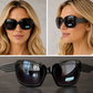 DC-226-Modische Sonnenbrille-für Damen, mit großen Gläsern und aussergewöhnlichem Bügeldesign.