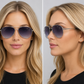 DC-821-Trendige Sonnenbrille in zeitlosem Design mit Glitzersteinchen