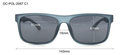 DC-POL-2067- HI-TR90-C1-Grau Die Überbrille, ideal für Brillenträger