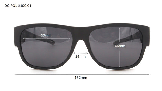 DC-POL-2100B-C6B-R- Blau Die Überbrille -Mit Polarisierte Gläser