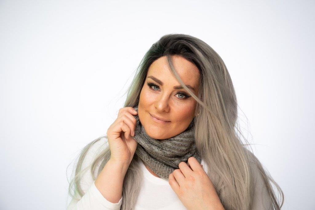 DC-W-806B-Wendemütze 3in1 Damenmütze, und Schal Einheitsgröße