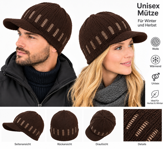 Strickmütze DC-W-422-Sportliche mit eingearbeitetem Schirm