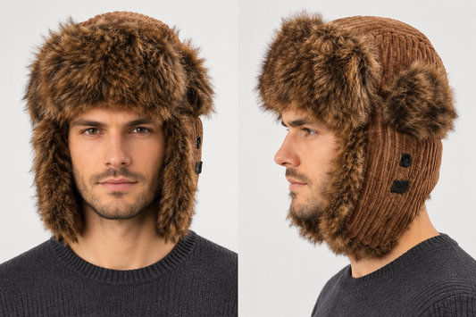 DC-W-507-Trendy Mütze in mit langen Ohrenklappen und Verschluß