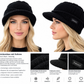DC-M-410-Schwarze Strickmütze mit eingearbeitetem Schirm und seitlicher Stickerei ''DANCAROL'.