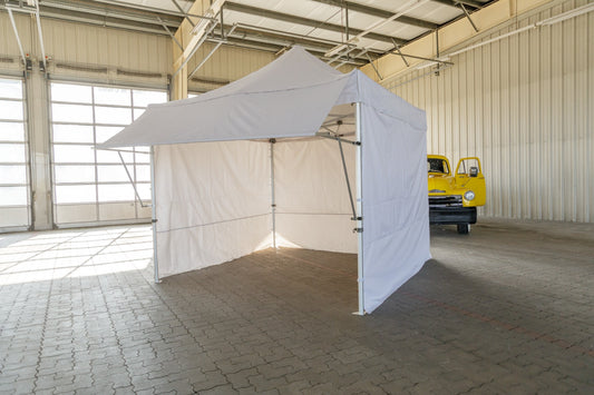Faltpavillon Profi-Aluminium ,inkl. 4Seitenteile+Kleiner Dach 3,00x3,00 m-Schwarz-oder Weiß