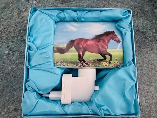DC-Steckdosenlampe Porzellan-Pferd