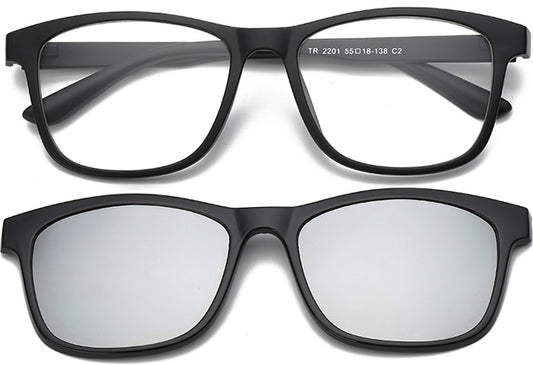 DC-C2-TR2201-SPIGEL-MATT-Optische Brillen mit Magnet-polarisierende Sonnenclip