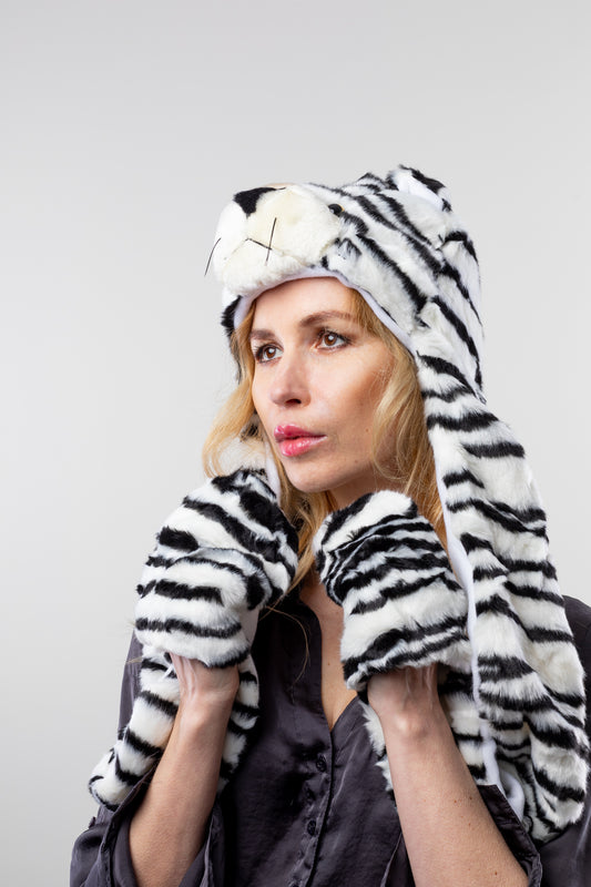DC-A-105-Tiermotiv-Mütze Tiger mit Handschuhen