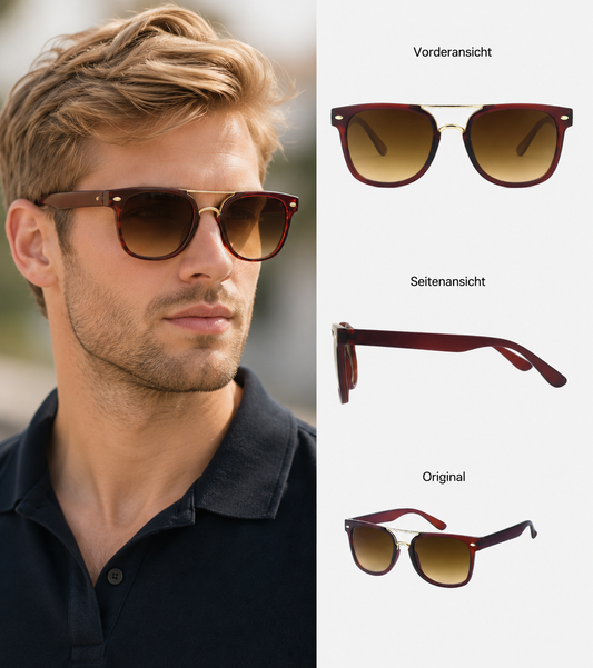 DC-861-Trendige Sonnenbrille , zeitloses schönes Design verziert mit Metallapplikationen