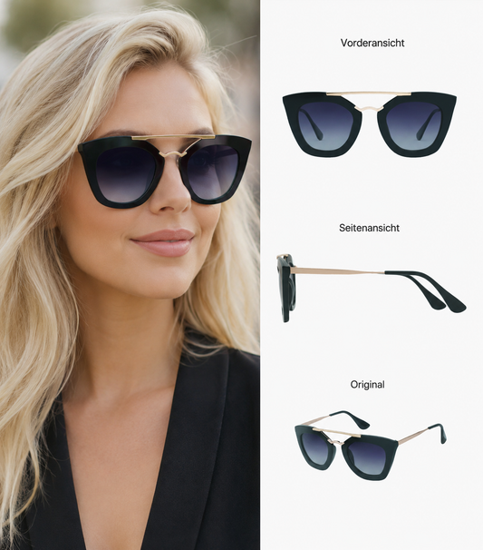 Sonnenbrille für Damen, DC-862-Metallapplikationen in stilvollen Farbvarianten