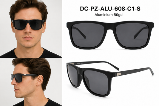 DC-PZ-608-C1 ALU -mit polarisierten Brillengläsern-Aluminium -BÜGEL
