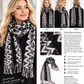 Herbstschal – warm, weich und stilvoll 🍂DC-W-308- Schwarz-Weiß-Grau