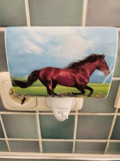 DC-Steckdosenlampe Porzellan-Pferd